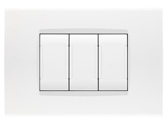 PLACCA SOFT TOUCH T1 3P BIANCO COMPATIBILE LIVING