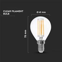 LAMPADINA LED SFERA 4W E14 P45 3000K TRASPARENTE