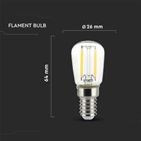 LAMPADINA LED PERETTA 2W E14 ST26 3000K TRASPARENTE