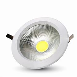 FARETTO DA INCASSO LED 20W 3000K TONDO COB ALTA LUMINOSI