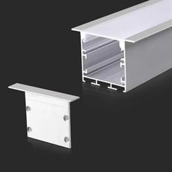 PROFILO ALLUMINIO INCASSO BIANCO 2mt 50x35mm COVER OPACA