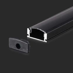 PROFILO ALLUMINIO NERO 2mt 17,4x7mm COVER OPACA NERO