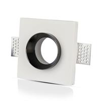 PORTAFARETTO INCASSO GESSO + METALLO CROMO GU10 QUADRO