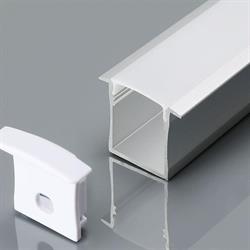 PROFILO ALLUMINIO BIANCO INCASSO 2MT 30x20mm COVER OPACA