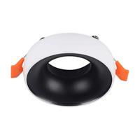 PORTAFARETTO INCASSO GU10 TONDO BIANCO RIFLETTORE NERO