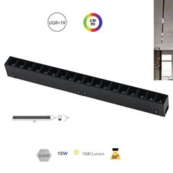 LAMPADA LED LINEARE BINARIO DAVINCI NERO IN ALLUMINIO 10