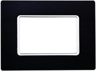 PLACCA ALLUMINIO 3P NERO COMPATIBILE LIVING