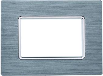 PLACCA ALLUMINIO 3P SILVER COMPATIBILE LIVING