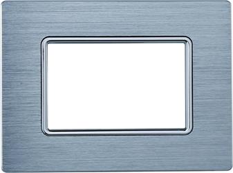 PLACCA ALLUMINIO 3P SILVER LUCIDO COMPATIBILE LIVING