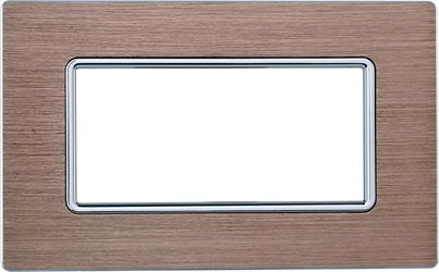 PLACCA ALLUMINIO 4P ORO COMPATIBILE LIVING