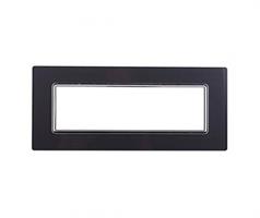 PLACCA VETRO 7P ACCIAIO SCURO COMPATIBILE LIVING