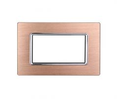 PLACCA ALLUMINIO 4P ORO COMPATIBILE LIVING