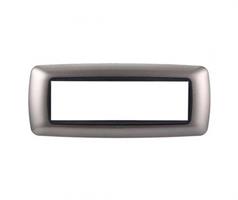 PLACCA PLASTICA 7P BOMBATA TITANIO COMPATIBILE LIVING