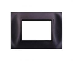 PLACCA QUADRATA  3P NERO COMPATIBILE LIVING