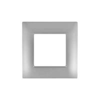 Placca Tecnopolimero T2 2P Silver COMPATIBILE PLANA