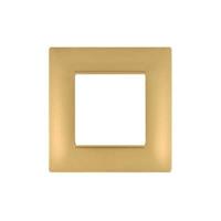 Placca Tecnopolimero T2 2P Oro COMPATIBILE PLANA