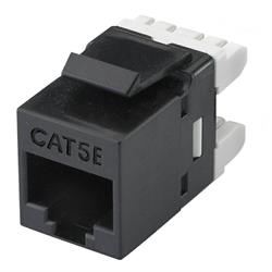 UTP Cat. 5 keystone jack, Dual IDC type, 180 degree, bla