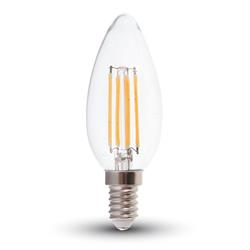 LAMPADINA LED CANDELA 4W E14 6000K TRASPARENTE