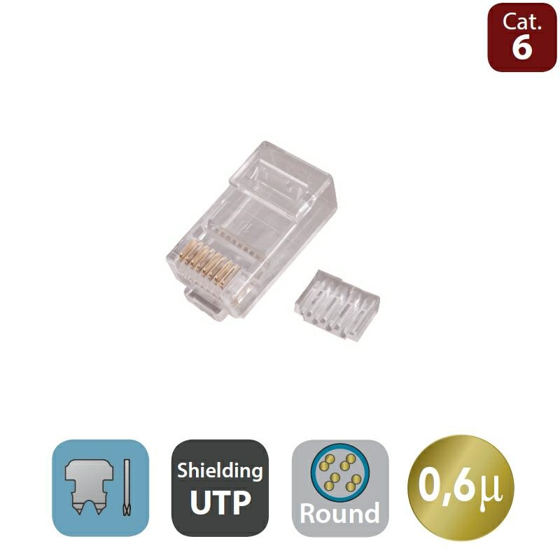 Cat. 6 UTP modular plug for stranded and solid CF 10