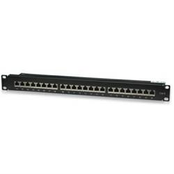 19 Patch Panel Cat.6 STP 24 RJ45 ports 1U, Black