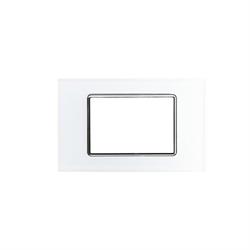 Placca Vetro T1-Art 8004BL-1 4P Bianco