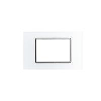Placca Vetro T1-Art 8004BL-1 4P Bianco
