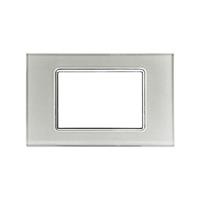 Placca Vetro T1-Art 8003BL-3 3P Silver