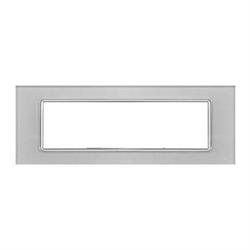 Placca Vetro T1-Art 8007BL-3 7P Silver