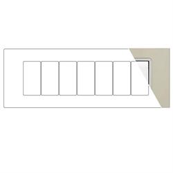 Placca Vetro T1-Art 8007BL-4 7P Champagne