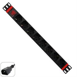 19 PDU – 8 Italian/Schuko sockets, with On/Off switch