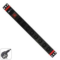 19 PDU - 8  IEC  (VDE) sockets  with on/off switch, 1