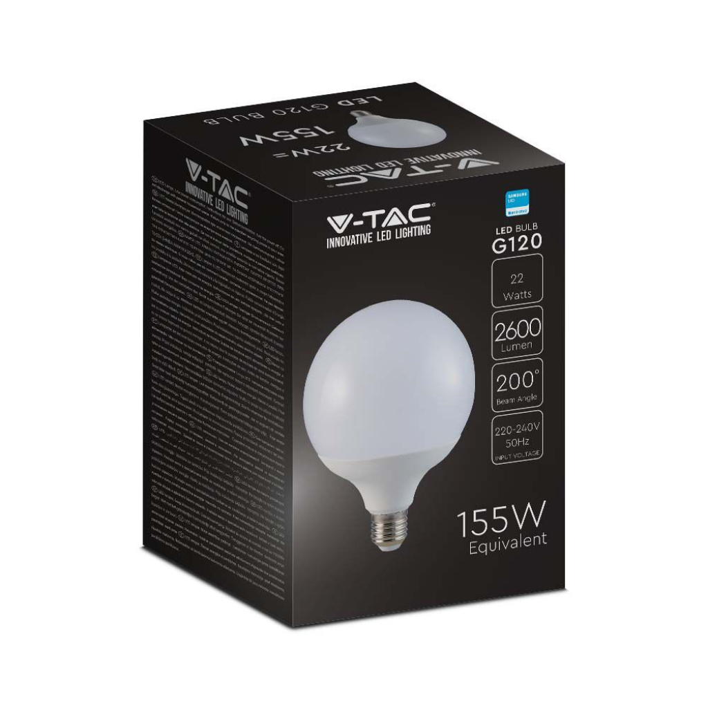 LAMPADINA LED GLOBO G120 22W E27 4000K 120LM/W SAMSUNG - LAMPADINE